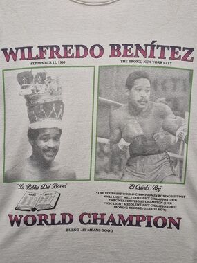 Wilfredo Benítez Graphic Crewneck T-Shirt - White